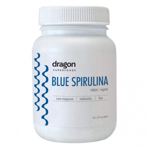 Tảo Blue Spirulina - dạng viên nén 50gr (200 tabs x 250mg) - Dragon Superfood