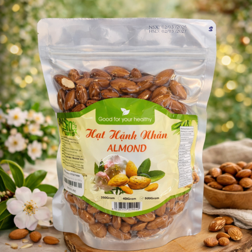 Hạnh nhân sống tách vỏ 500gr