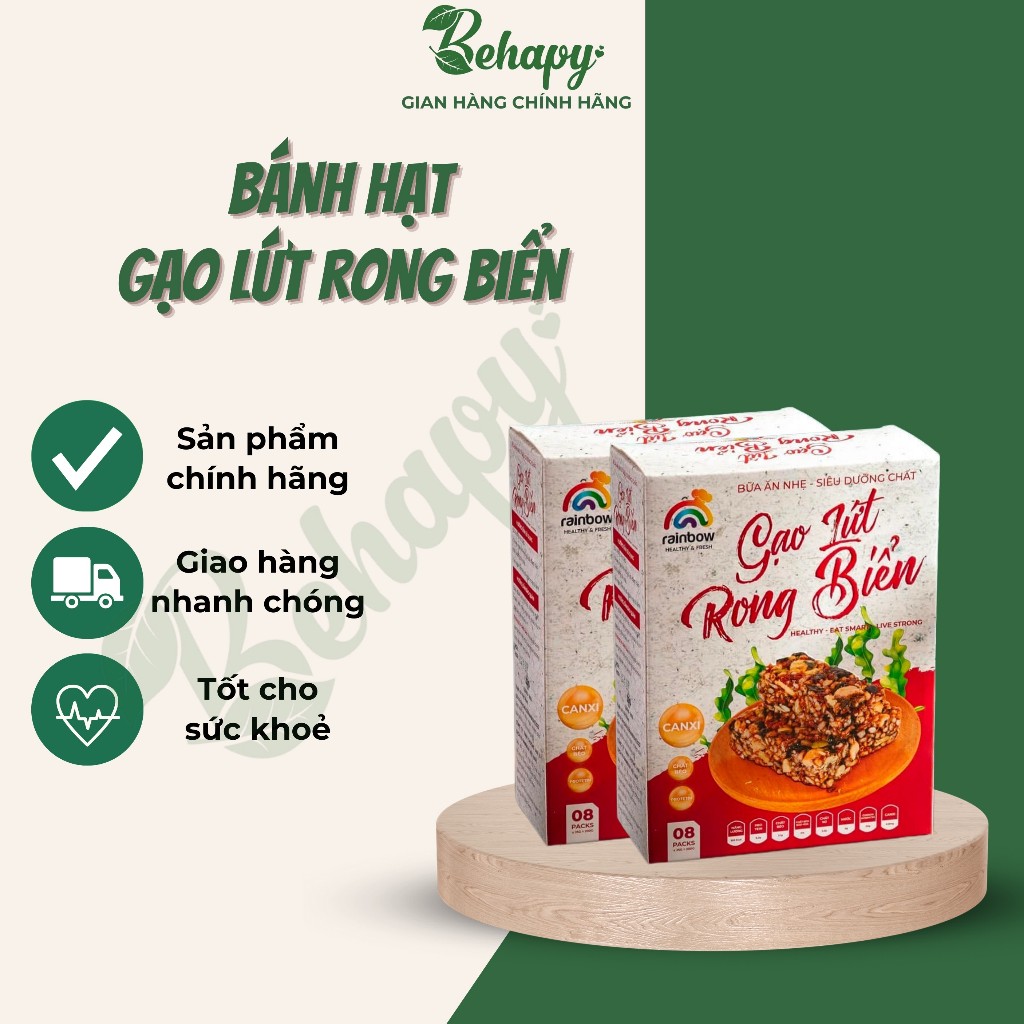 Hộp Bánh Hạt Gạo lứt rong biển 160gr