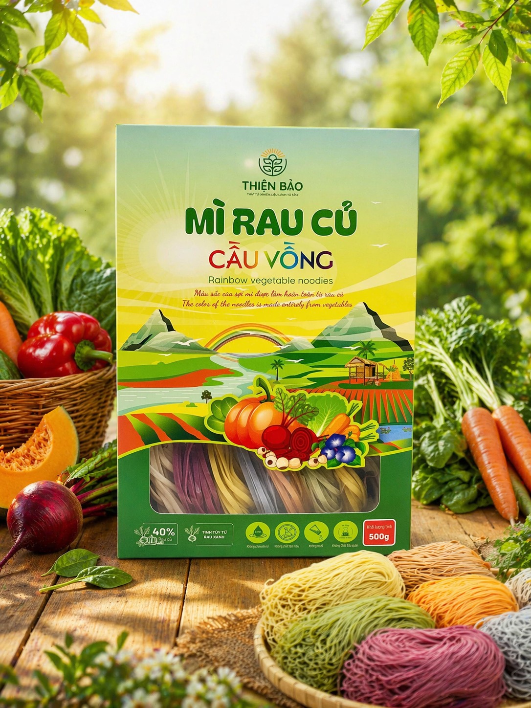 Mì rau củ cầu vồng 500g