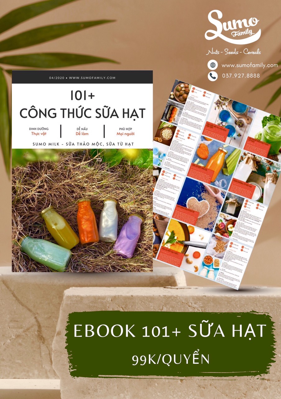 Ebook 101+ công thức làm sữa hạt ( Bản mềm)